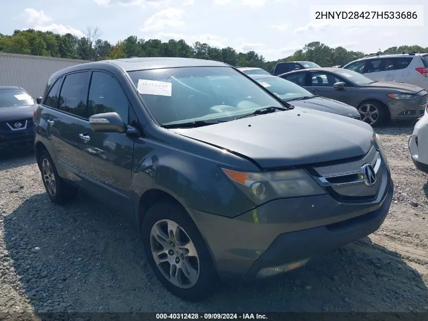 2007 Acura Mdx Technology Package VIN: 2HNYD28427H533686 Lot: 40312428