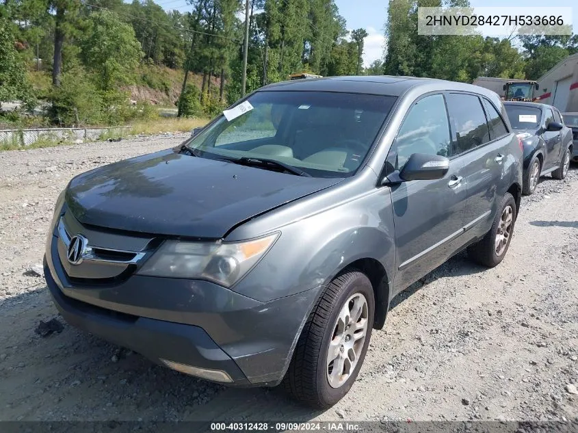 2007 Acura Mdx Technology Package VIN: 2HNYD28427H533686 Lot: 40312428