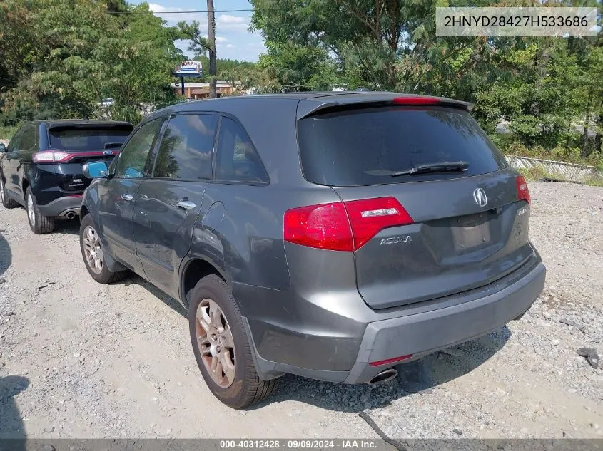 2007 Acura Mdx Technology Package VIN: 2HNYD28427H533686 Lot: 40312428