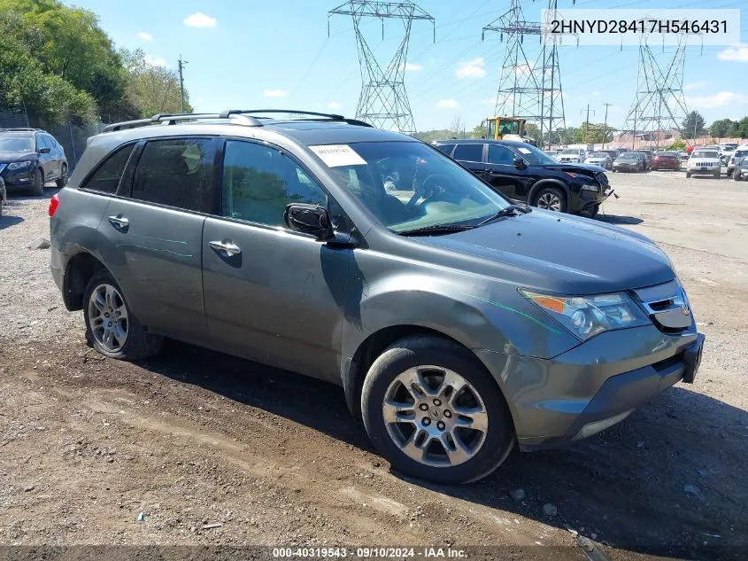 2007 Acura Mdx Technology Package VIN: 2HNYD28417H546431 Lot: 40319543