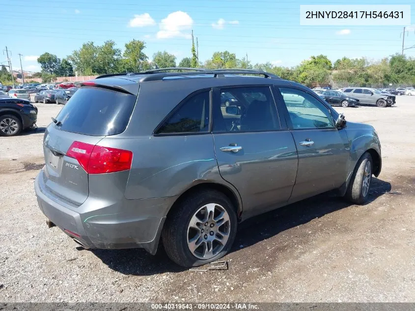 2007 Acura Mdx Technology Package VIN: 2HNYD28417H546431 Lot: 40319543