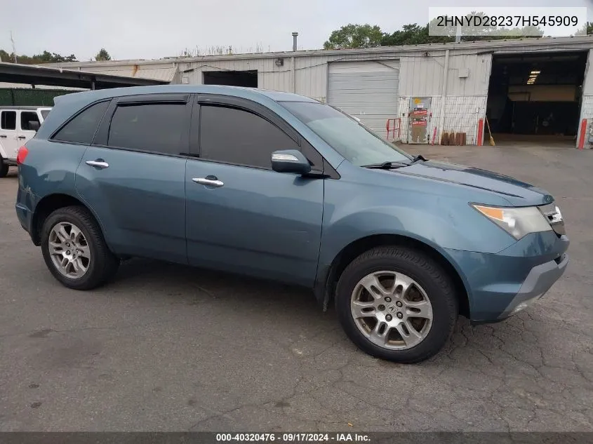 2007 Acura Mdx VIN: 2HNYD28237H545909 Lot: 40320476