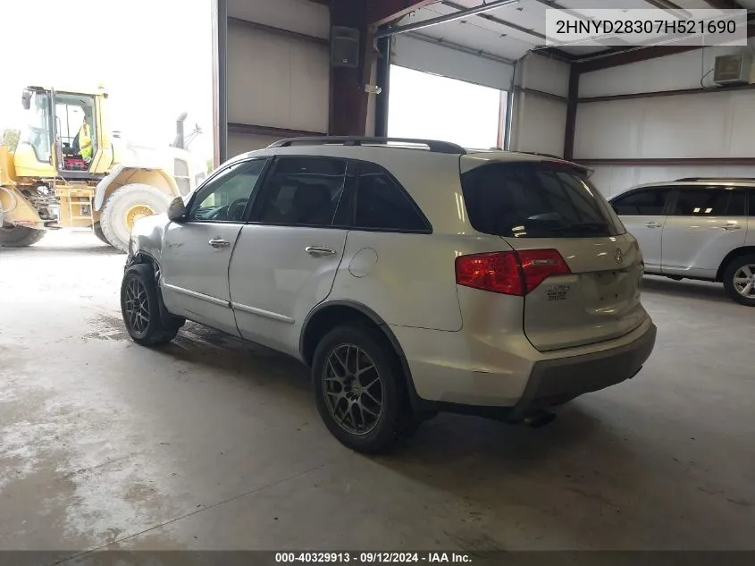 2007 Acura Mdx Technology Package VIN: 2HNYD28307H521690 Lot: 40329913