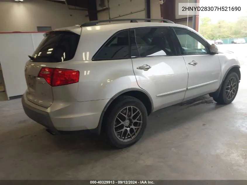 2007 Acura Mdx Technology Package VIN: 2HNYD28307H521690 Lot: 40329913