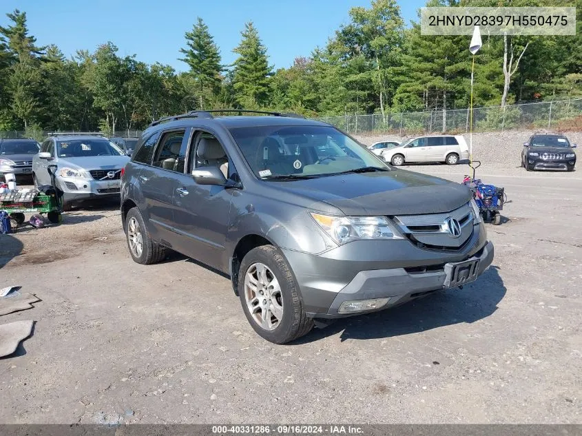 2007 Acura Mdx Technology Package VIN: 2HNYD28397H550475 Lot: 40331286