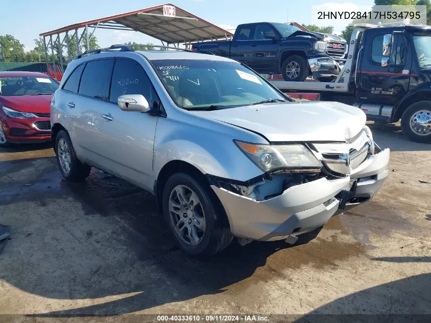 2007 Acura Mdx Technology Package VIN: 2HNYD28417H534795 Lot: 40333610