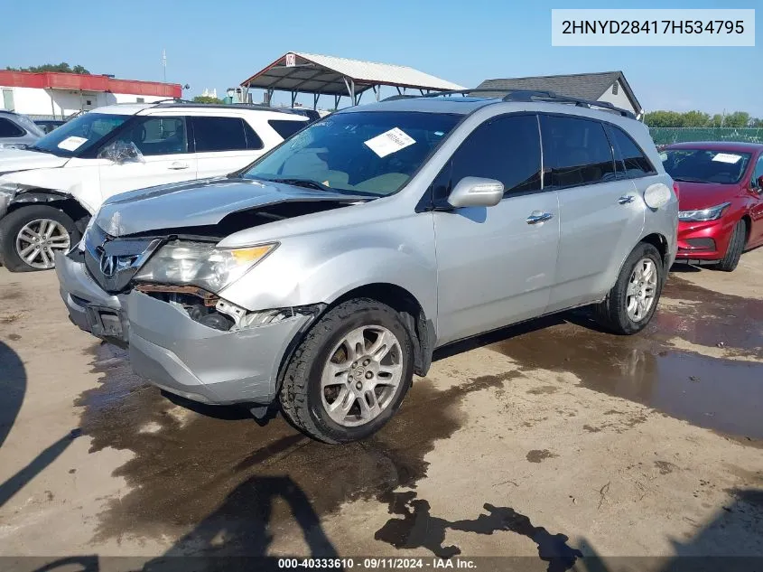 2007 Acura Mdx Technology Package VIN: 2HNYD28417H534795 Lot: 40333610