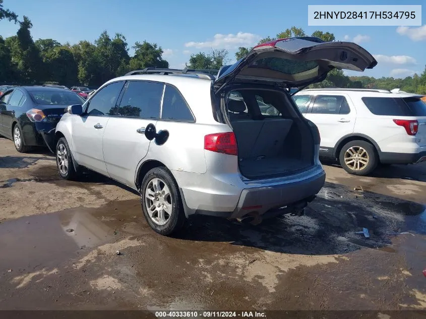 2007 Acura Mdx Technology Package VIN: 2HNYD28417H534795 Lot: 40333610