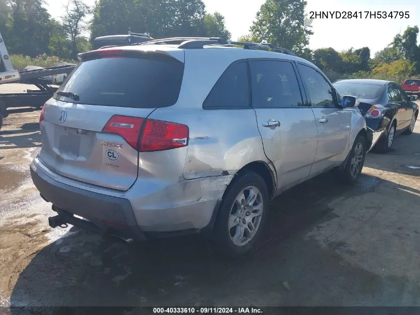 2007 Acura Mdx Technology Package VIN: 2HNYD28417H534795 Lot: 40333610