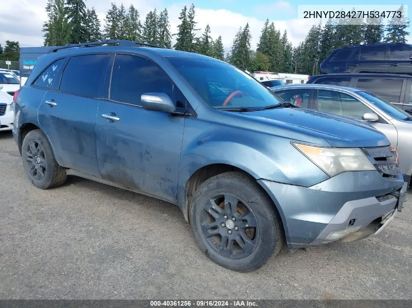 2007 Acura Mdx Technology Package VIN: 2HNYD28427H534773 Lot: 40361256