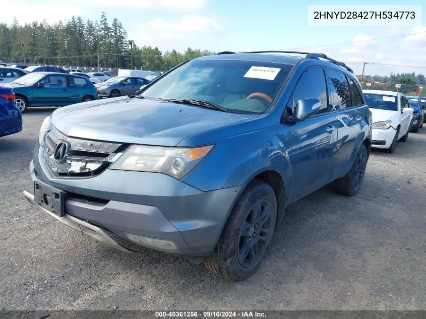 2007 Acura Mdx Technology Package VIN: 2HNYD28427H534773 Lot: 40361256