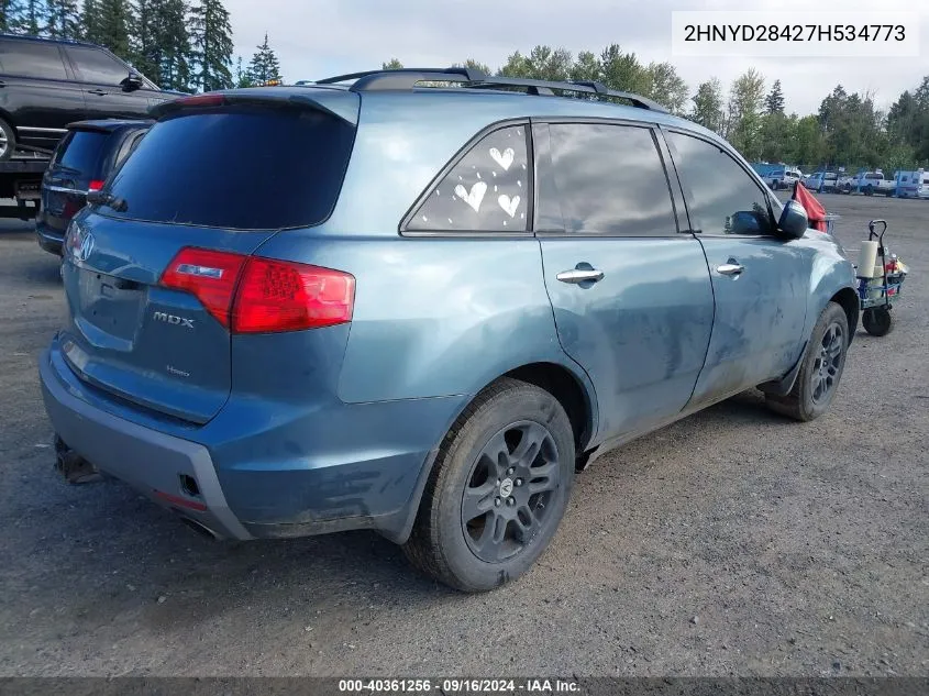 2007 Acura Mdx Technology Package VIN: 2HNYD28427H534773 Lot: 40361256