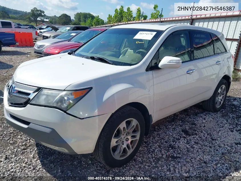 2007 Acura Mdx Technology Package VIN: 2HNYD28427H546387 Lot: 40374378