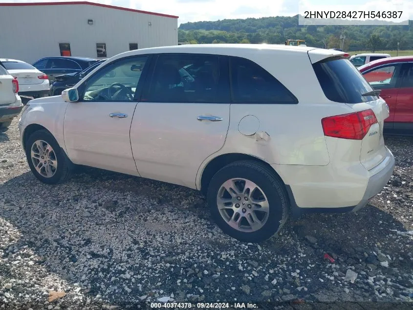 2007 Acura Mdx Technology Package VIN: 2HNYD28427H546387 Lot: 40374378