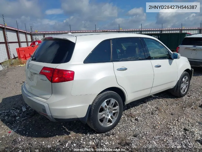 2007 Acura Mdx Technology Package VIN: 2HNYD28427H546387 Lot: 40374378