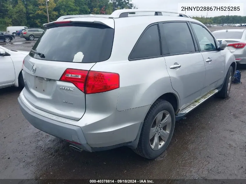 2007 Acura Mdx Sport Package VIN: 2HNYD28867H525285 Lot: 40378814