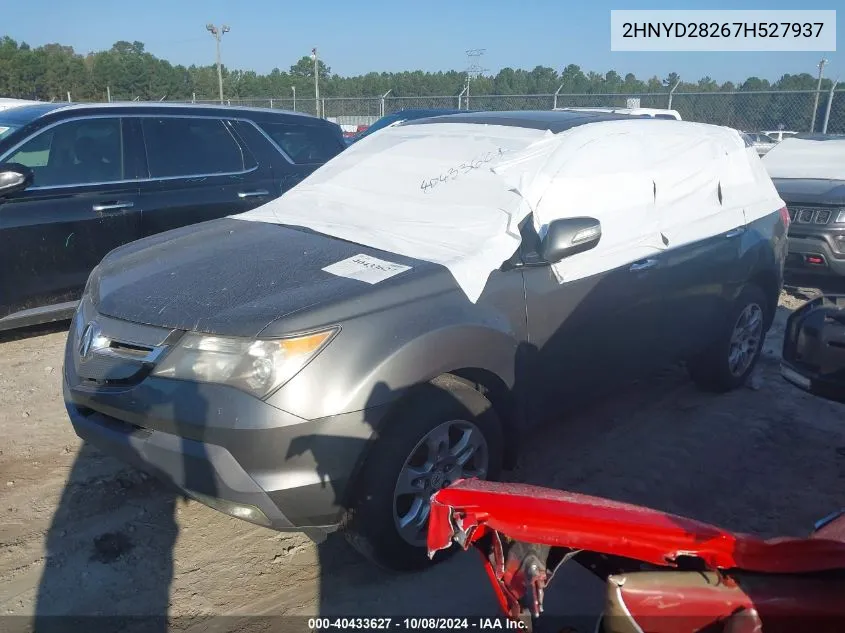 2007 Acura Mdx VIN: 2HNYD28267H527937 Lot: 40433627