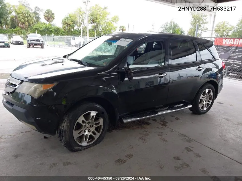 2007 Acura Mdx Technology VIN: 2HNYD28317H533217 Lot: 40445350