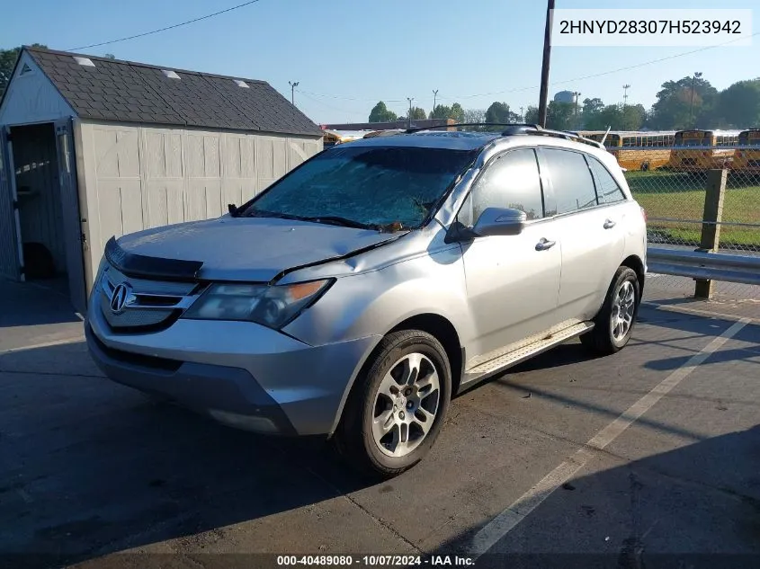 2007 Acura Mdx Technology Package VIN: 2HNYD28307H523942 Lot: 40489080