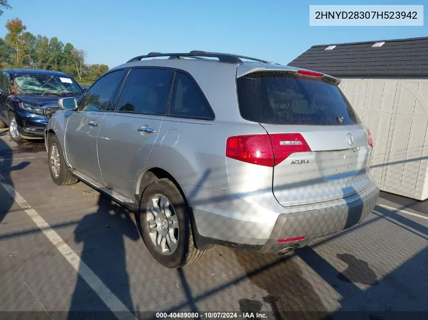 2007 Acura Mdx Technology Package VIN: 2HNYD28307H523942 Lot: 40489080