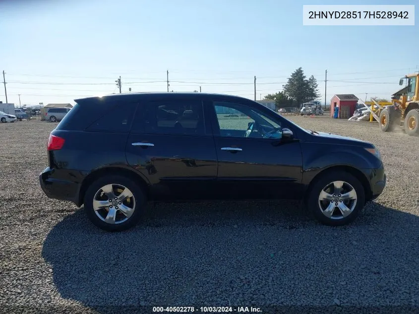 2007 Acura Mdx Sport Package VIN: 2HNYD28517H528942 Lot: 40502278