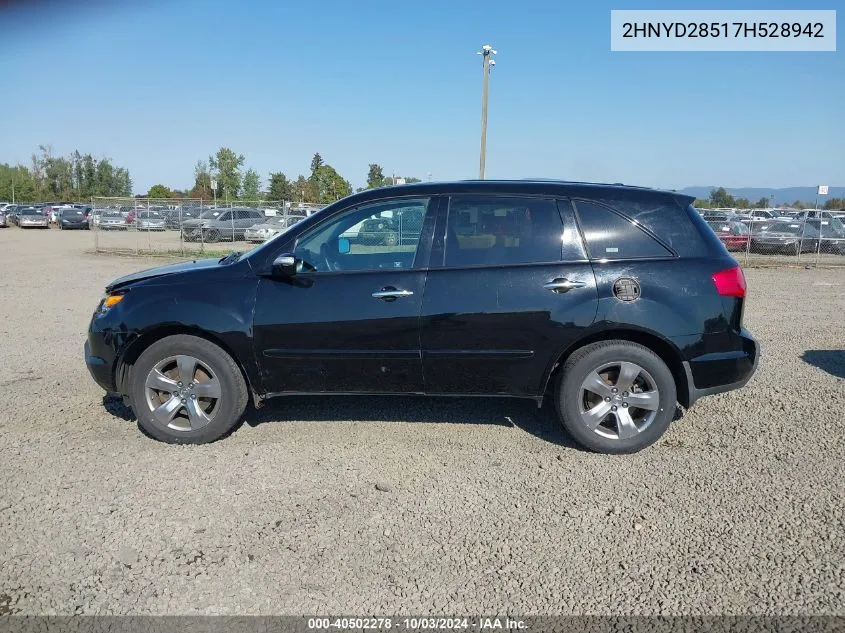 2007 Acura Mdx Sport Package VIN: 2HNYD28517H528942 Lot: 40502278