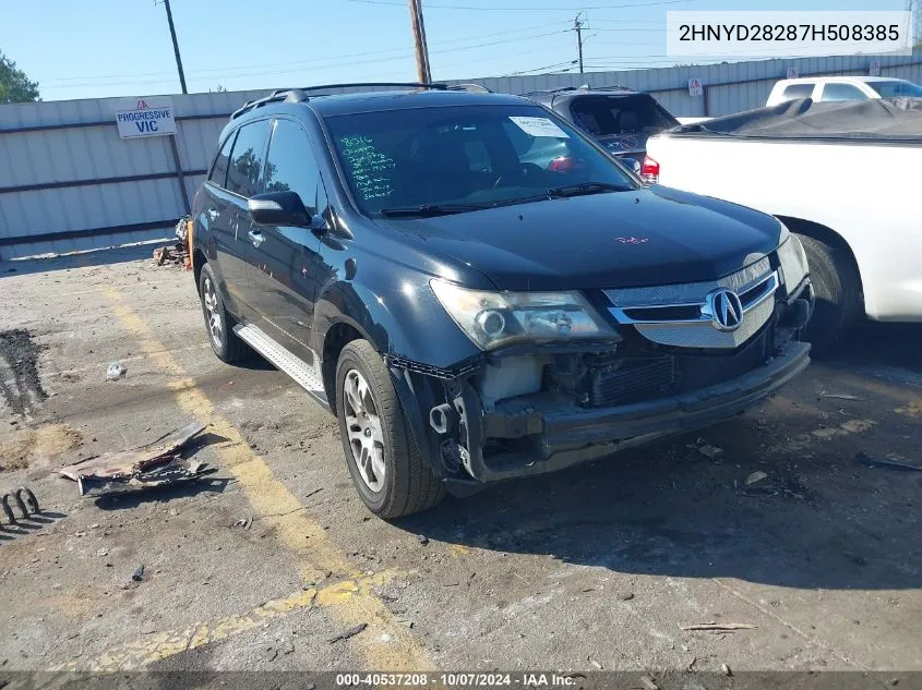 2007 Acura Mdx VIN: 2HNYD28287H508385 Lot: 40537208