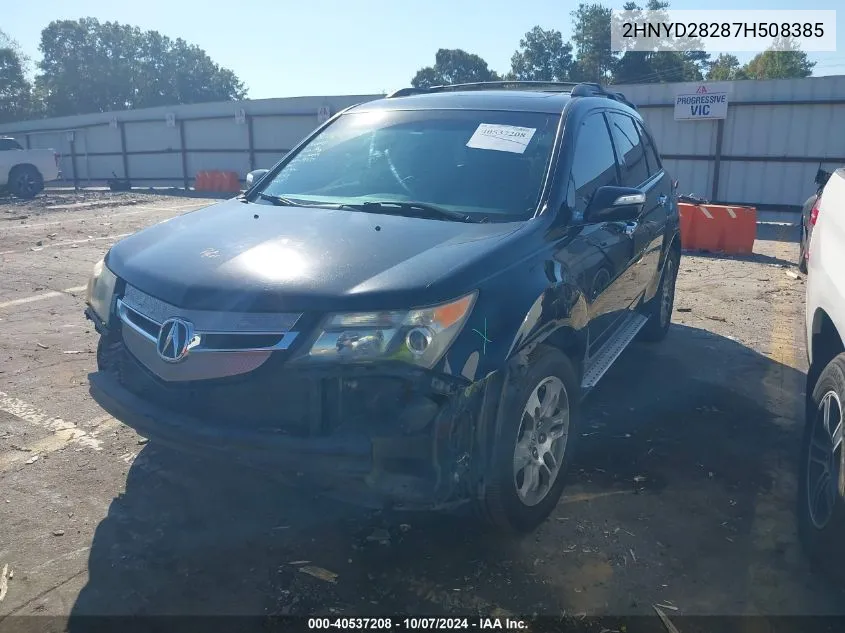 2007 Acura Mdx VIN: 2HNYD28287H508385 Lot: 40537208