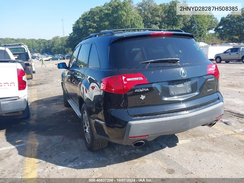 2007 Acura Mdx VIN: 2HNYD28287H508385 Lot: 40537208