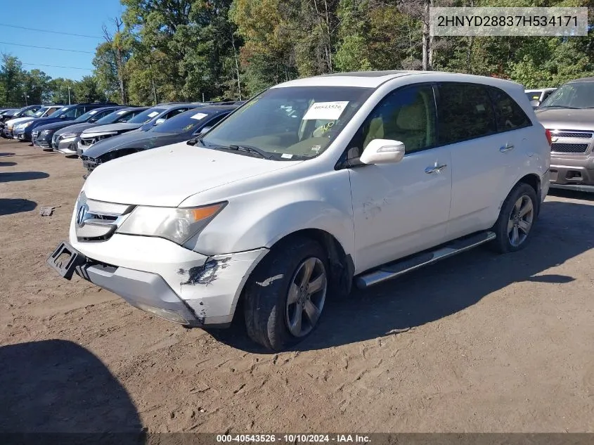 2007 Acura Mdx Sport Package VIN: 2HNYD28837H534171 Lot: 40543526