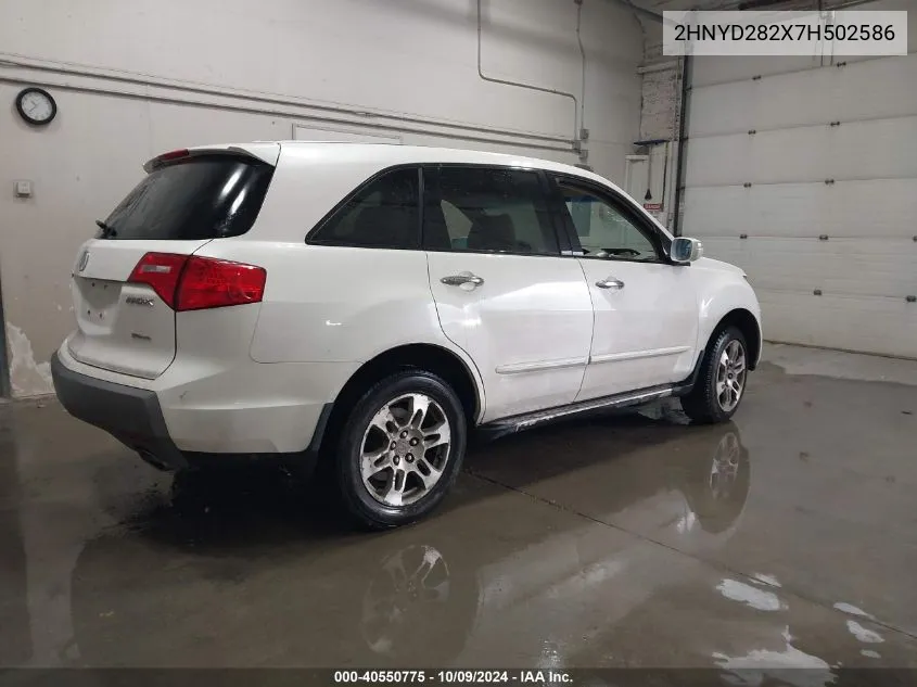 2007 Acura Mdx VIN: 2HNYD282X7H502586 Lot: 40550775