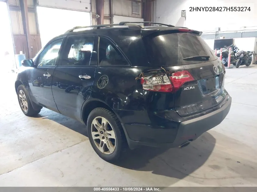 2007 Acura Mdx Technology Package VIN: 2HNYD28427H553274 Lot: 40556433