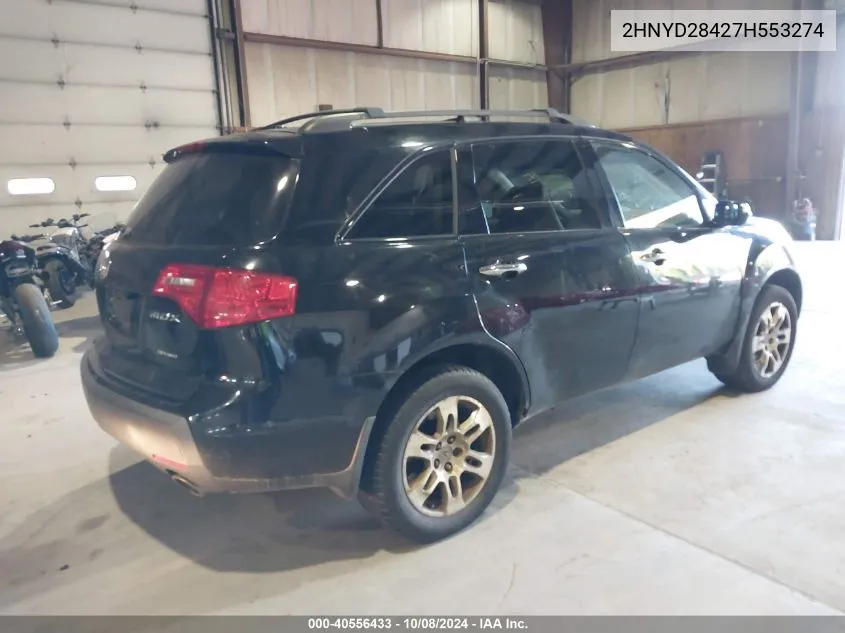 2007 Acura Mdx Technology Package VIN: 2HNYD28427H553274 Lot: 40556433