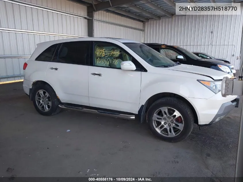 2007 Acura Mdx Technology Package VIN: 2HNYD28357H518770 Lot: 40558176