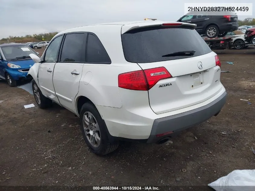 2007 Acura Mdx Technology Package VIN: 2HNYD28327H524459 Lot: 40563944