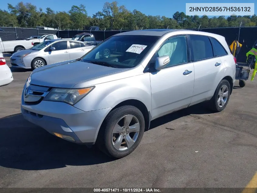 2007 Acura Mdx Sport Package VIN: 2HNYD28567H536132 Lot: 40571471