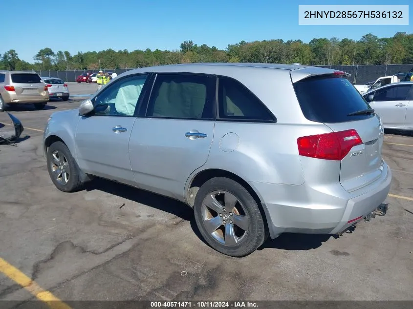 2007 Acura Mdx Sport Package VIN: 2HNYD28567H536132 Lot: 40571471