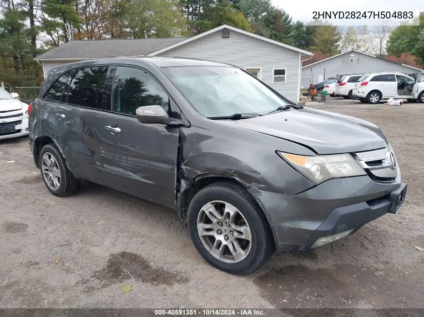 2007 Acura Mdx VIN: 2HNYD28247H504883 Lot: 40591351