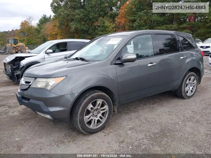 2007 Acura Mdx VIN: 2HNYD28247H504883 Lot: 40591351