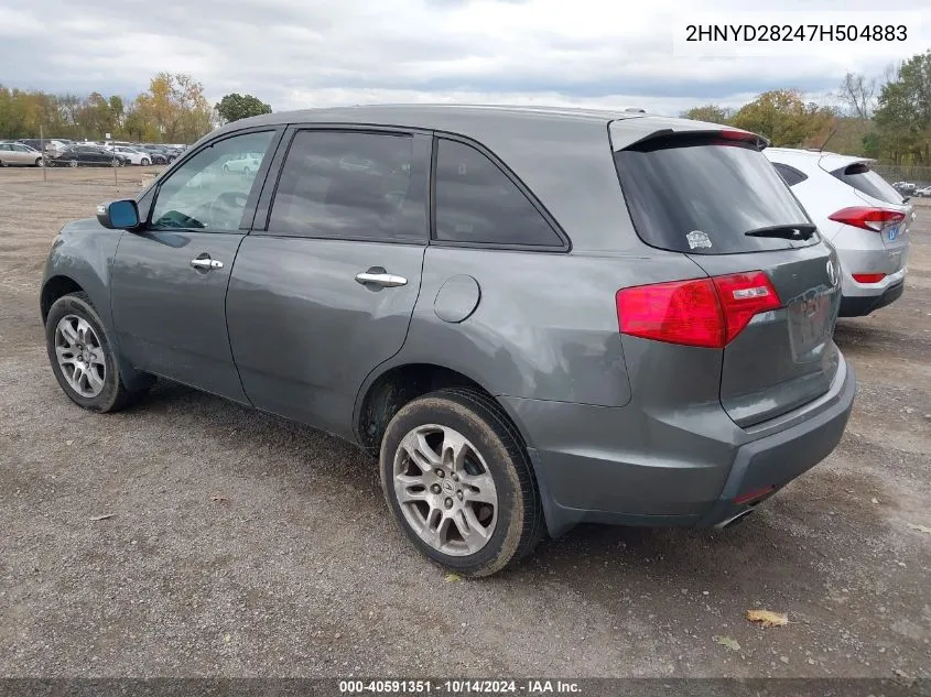 2007 Acura Mdx VIN: 2HNYD28247H504883 Lot: 40591351