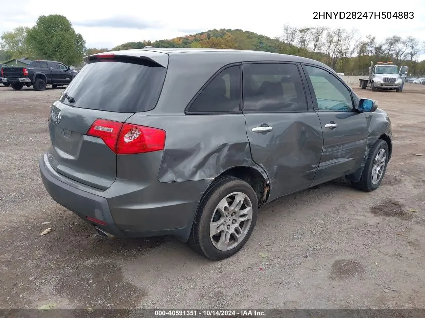 2007 Acura Mdx VIN: 2HNYD28247H504883 Lot: 40591351