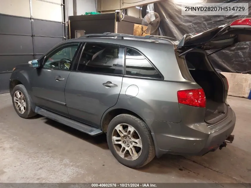 2007 Acura Mdx VIN: 2HNYD28207H514729 Lot: 40602576