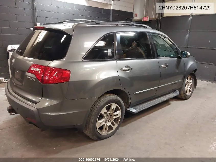 2007 Acura Mdx VIN: 2HNYD28207H514729 Lot: 40602576