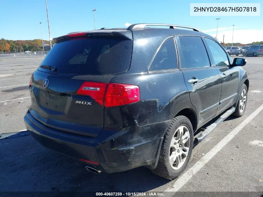 2007 Acura Mdx Technology Package VIN: 2HNYD28467H507818 Lot: 40607259