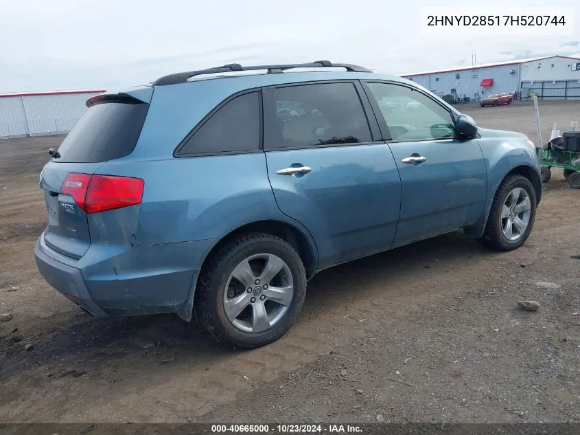 2007 Acura Mdx Sport Package VIN: 2HNYD28517H520744 Lot: 40665000