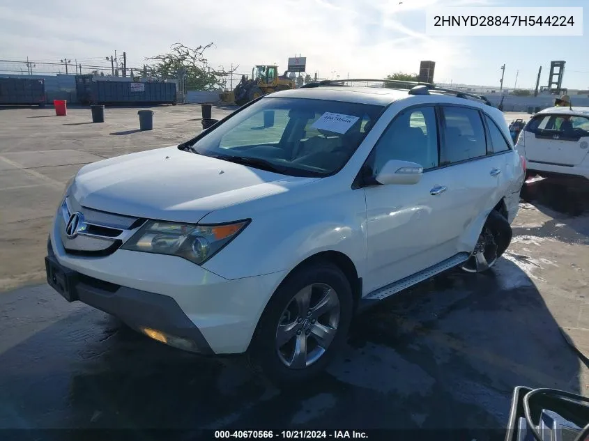 2007 Acura Mdx Sport Package VIN: 2HNYD28847H544224 Lot: 40670566