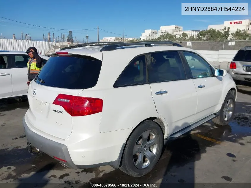 2007 Acura Mdx Sport Package VIN: 2HNYD28847H544224 Lot: 40670566