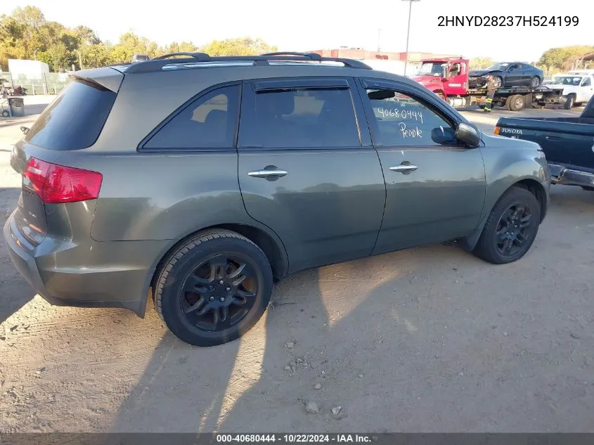 2007 Acura Mdx VIN: 2HNYD28237H524199 Lot: 40680444