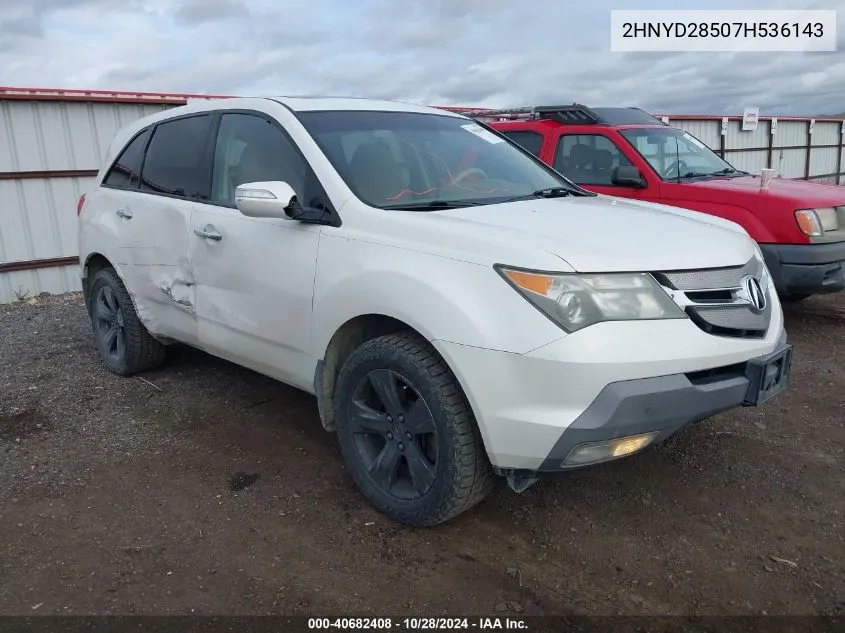 2007 Acura Mdx Sport Package VIN: 2HNYD28507H536143 Lot: 40682408