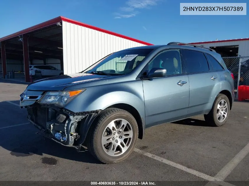 2007 Acura Mdx Technology Package VIN: 2HNYD283X7H507389 Lot: 40693635